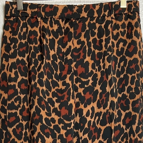 J.Crew Leopard Print Pants Size 4 High Rise Elastic Waist - Picture 5 of 11